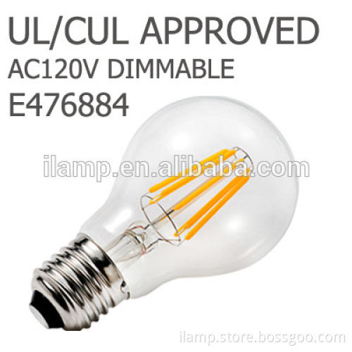 Christmas Lighting A60 Filament Bulb 12V E27 8W led lamps dimmable